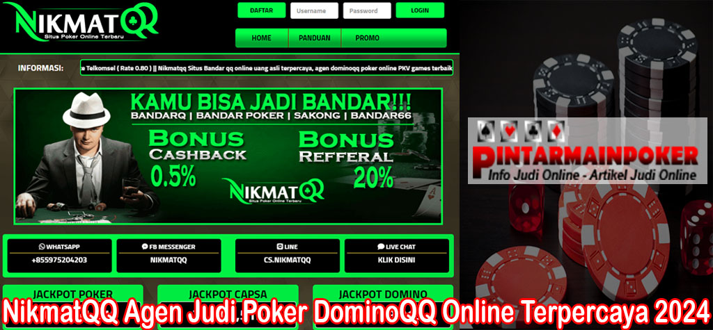 NikmatQQ Agen Judi Poker DominoQQ Online Terpercaya 2024